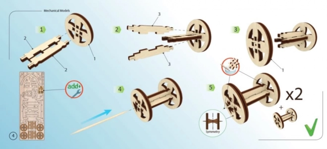 ugears 3d mechanikai pótkocsi puzzle - 68 darabos