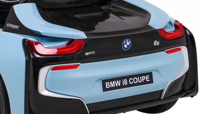 BMW I8 Lift Akkumulátor Autó Kék + távirányítás + lassú indítás + 3 pontos övek + MP3 USB + LED dióda