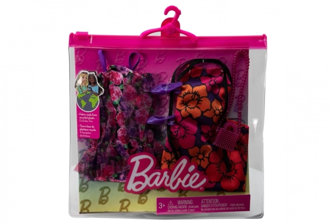 Barbie ruhák pöttyös blúz és kockás szoknya, ruhák – 1. változat
