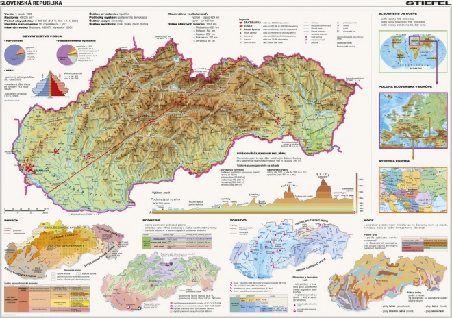 Térkép puzzle Szlovák Köztársaság 2000 darabos