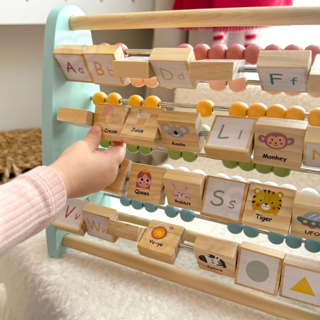 Fából készült oktatási számláló és ábécé Tooky Toy