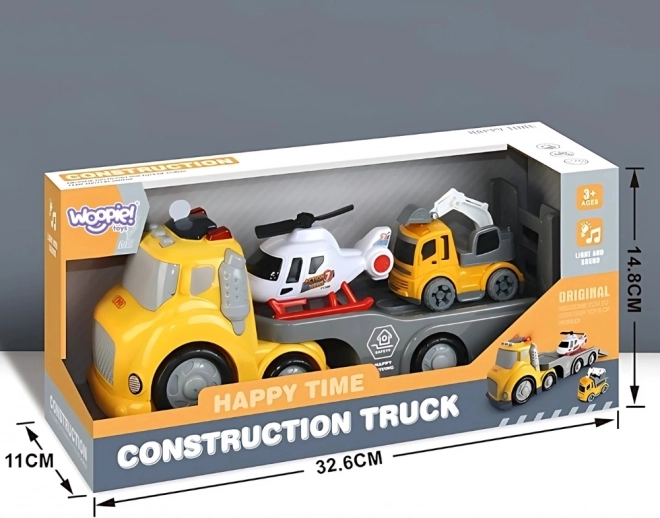 WOOPIE City Truck sárga vontatókocsi világító- és hangeffektusokkal