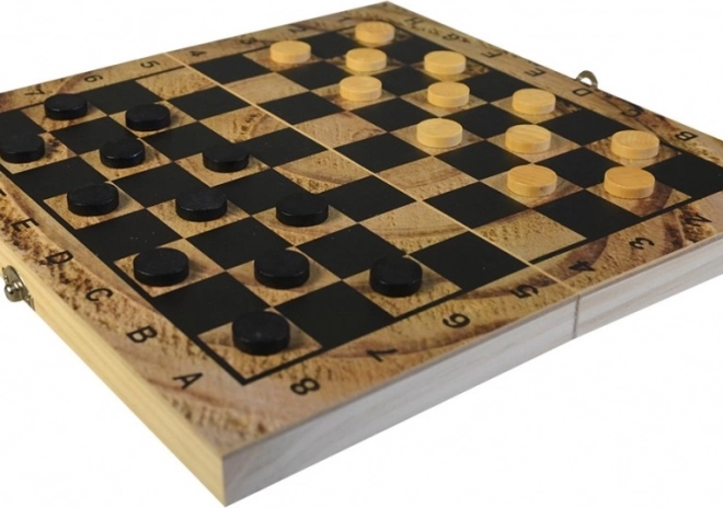 MaDe Fa Sakkozó készlet, Dámával és Backgammonnal 29x29 cm