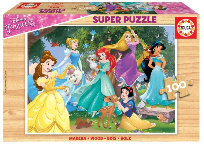 disney hercegnők 100 darabos fa puzzle