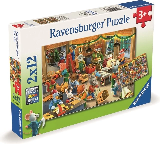 Ravensburger puzzle Karácsonyi varázslat a játékgyárban 2x12 darab