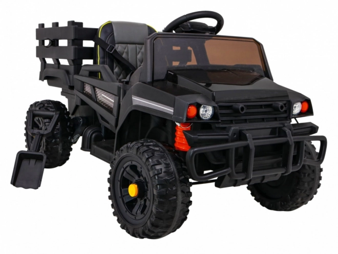 Farm pick-up gyerekeknek fekete + távirányító + csomagtartó + lapát + EVA + MP3 LED