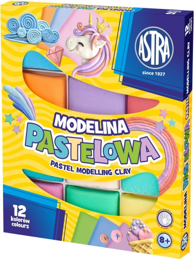 ASTRA hőre keményedő gyurma, 12 pasztell szín