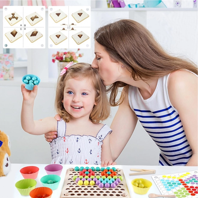 Színes golyók Montessori mozaik játék