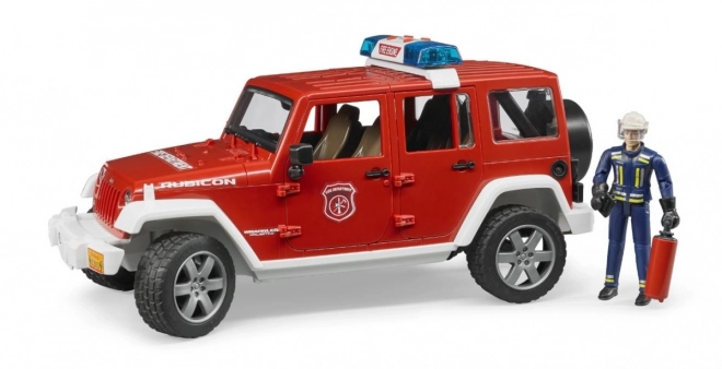 Bruder piros tűzoltó Jeep Wrangler figurával és kiegészítőkkel