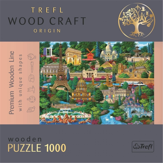 Wood Craft Origin Francia híres helyek 1000 darabos puzzle