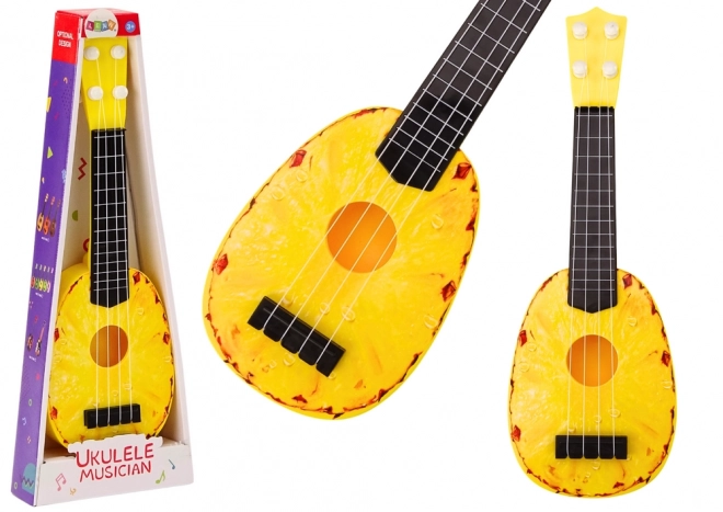 ananaszos gyermek ukulele 4 húrral