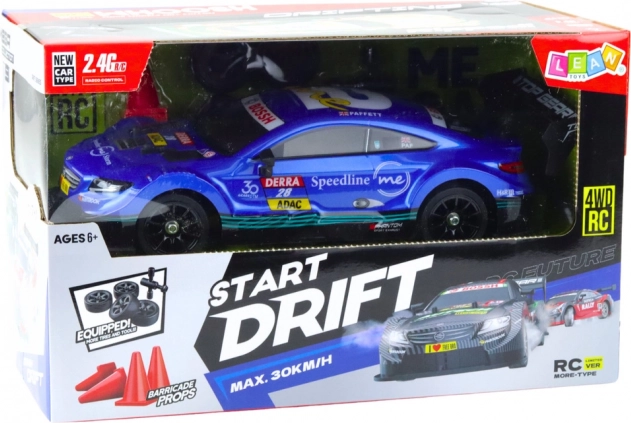 RC versenyautó drifteléshez kék 30 km/h 1:16