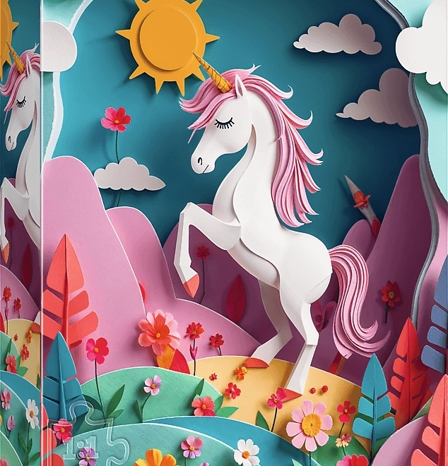 Trefl Puzzle Papírművészet: Egyszarvú 160 darab
