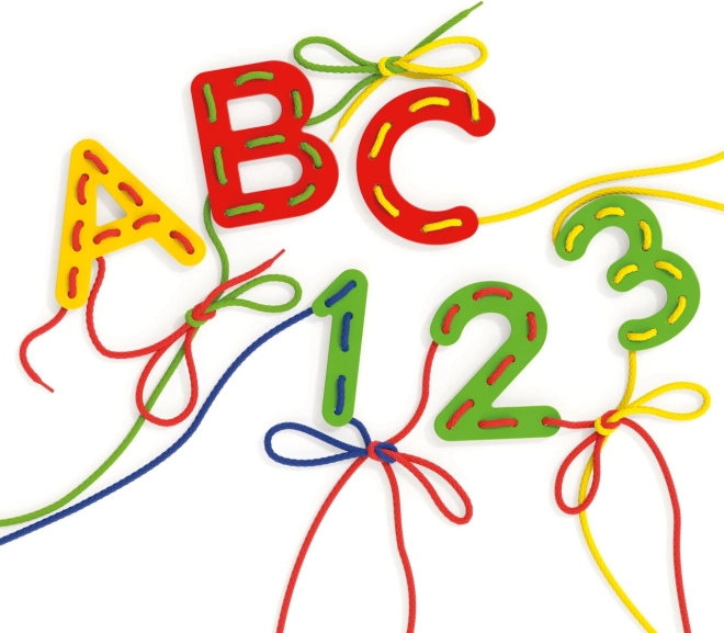 Quercetti betűk és számok fűzése ABC + 123