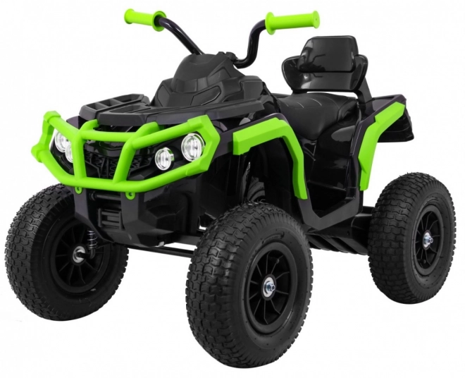 Gyermek ATV Air akkumulátoros quad Fekete-Zöld + felfújható kerekek + MP3 rádió + lassú indítás
