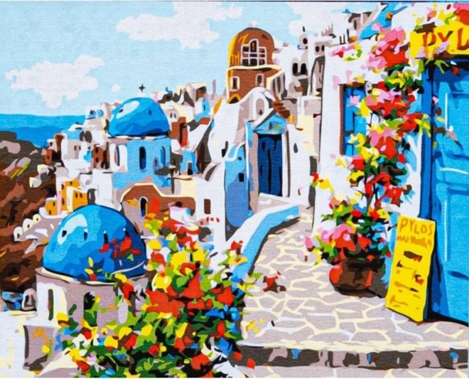 asztrák számok szerinti festés: varázslatos Santorini