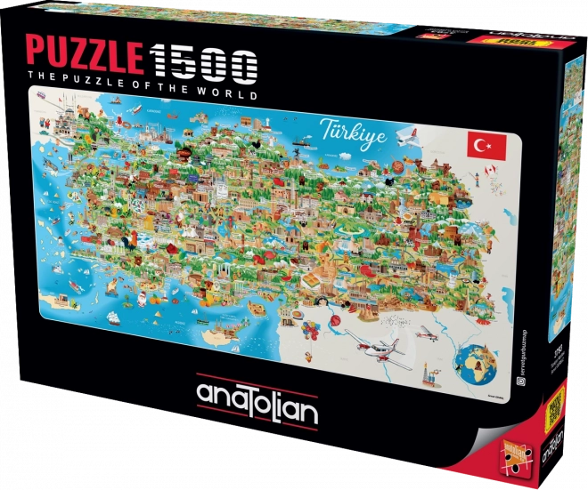 Anatolian panoráma puzzle Törökország térképe 1500 darab