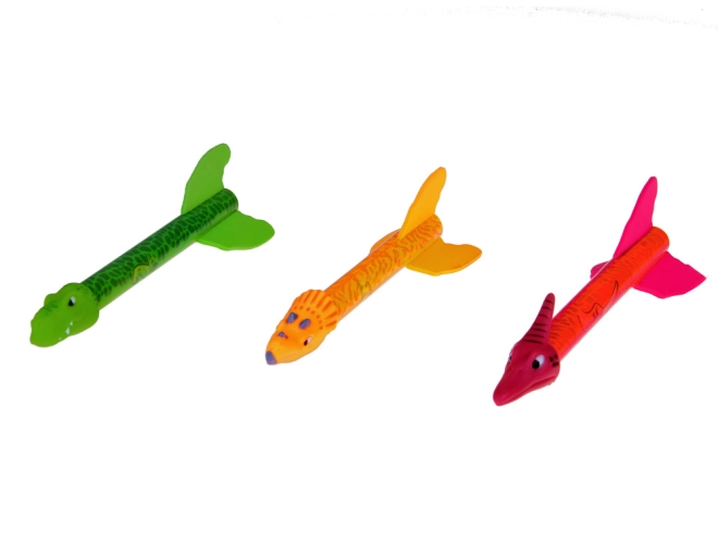 Három színes dinoszaurusz effektekkel
