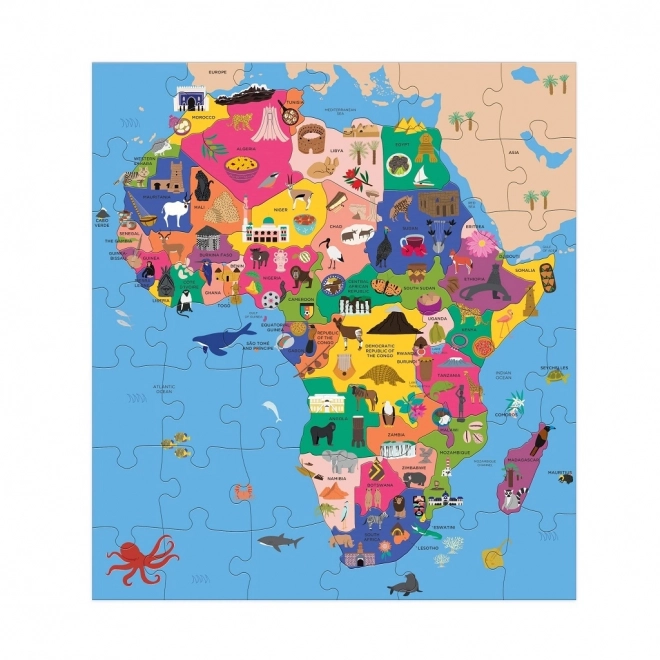 Afrika térképe puzzle gyerekeknek 70 darabos