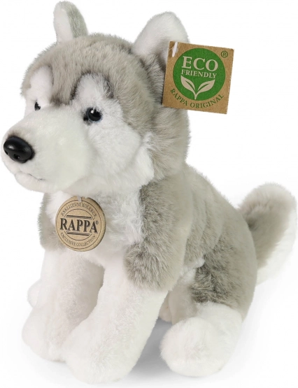 Plüss kutya Husky ülő 23 cm