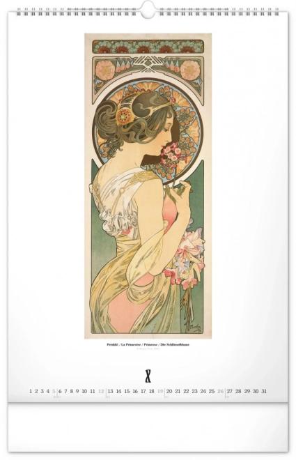 Alfons Mucha falinaptár 2025