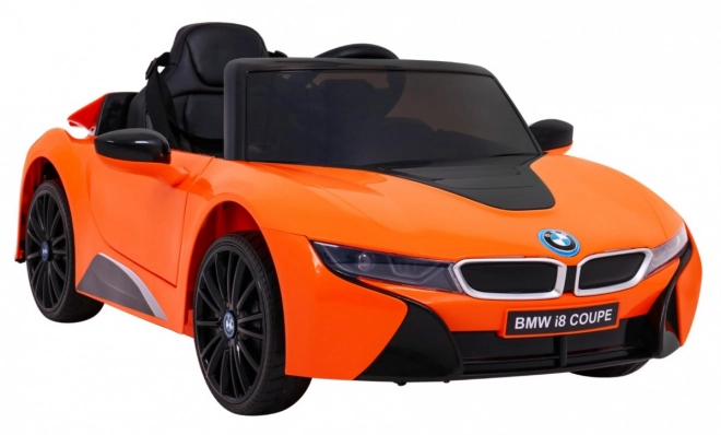 BMW I8 Lift akkumulátoros autó narancs + Távirányító + Lassú indítás + 3-pontos övek + MP3 USB + LED dióda