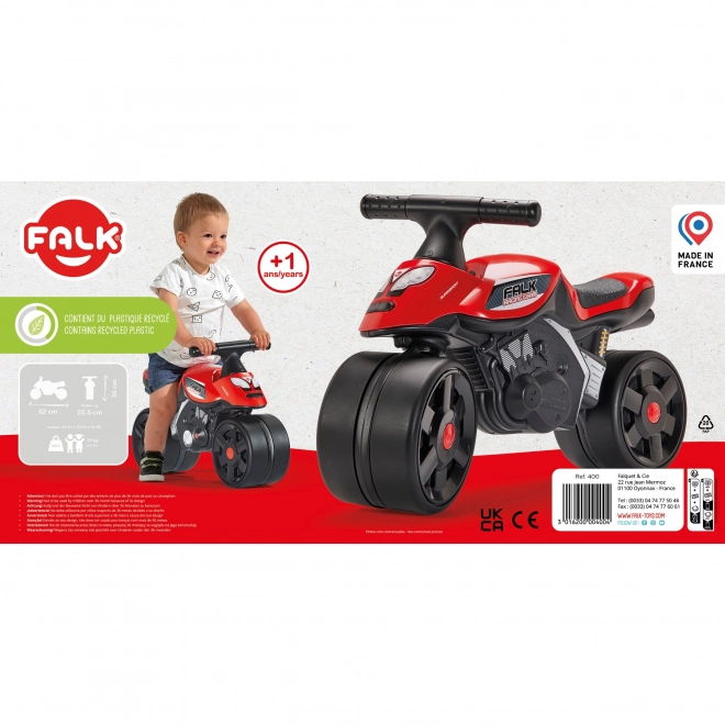 Falk piros versenymotor széles kerekekkel 2 éves kortól