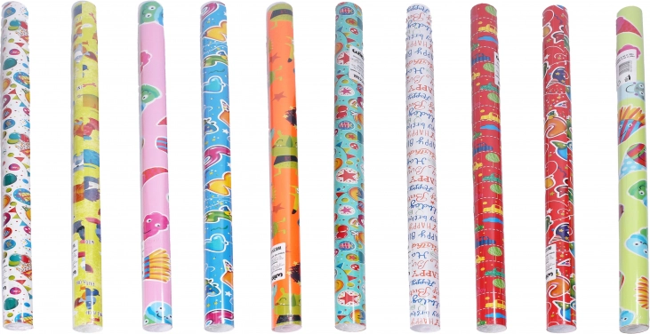 Gyermek mintás csomagolópapír mix 0,7 × 2 m