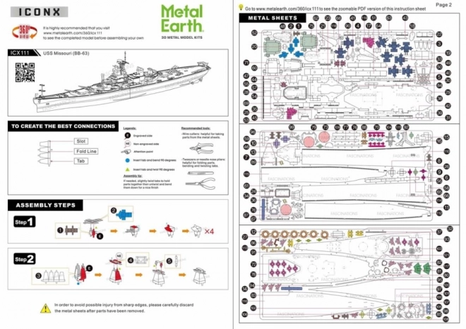 Metal Earth 3D puzzle USS Missouri BB-63