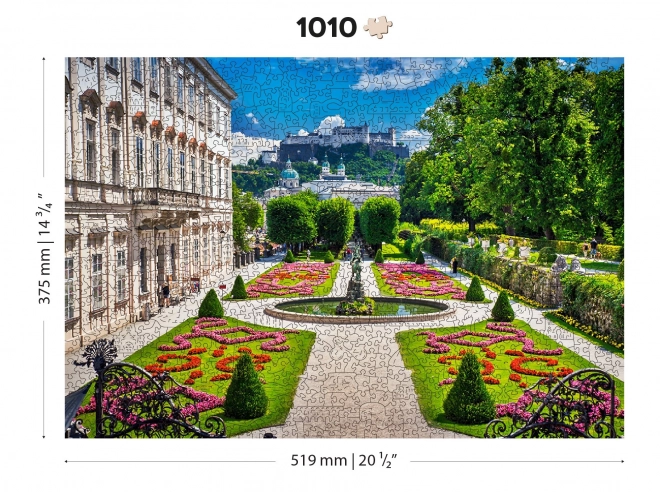 Mirabell Kastély és Salzburgi Vár 2 az 1-ben Fa Puzzle - 1010 darabos