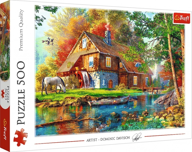 500 darabos puzzle - Házikó a folyó mellett