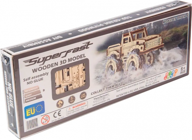 fa 3D puzzle szupergyors monster truck