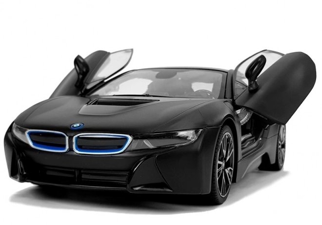 Autó R/C BMW i8 Rastar 1:14 fekete automata ajtó