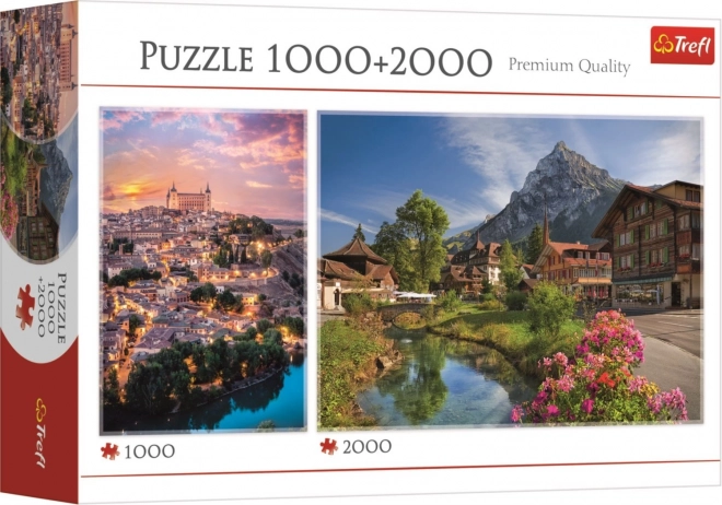 Trefl puzzle készlet: Toledo és alpesi nyár