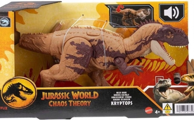 Kryptops dinoszaurusz figura a Jurassic Worldből vad üvöltéssel és mozgatható részekkel