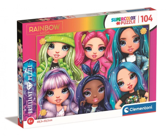 Clementoni Rainbow High ragyogó puzzle 104 darabos