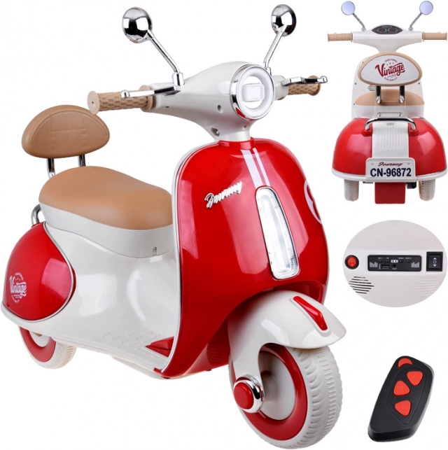 Klasszikus gyerek elektromos robogó narancssárga – Piros