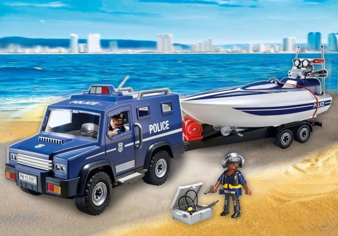 Rendőrségi terepjáró motorcsónakkal - Playmobil City Action