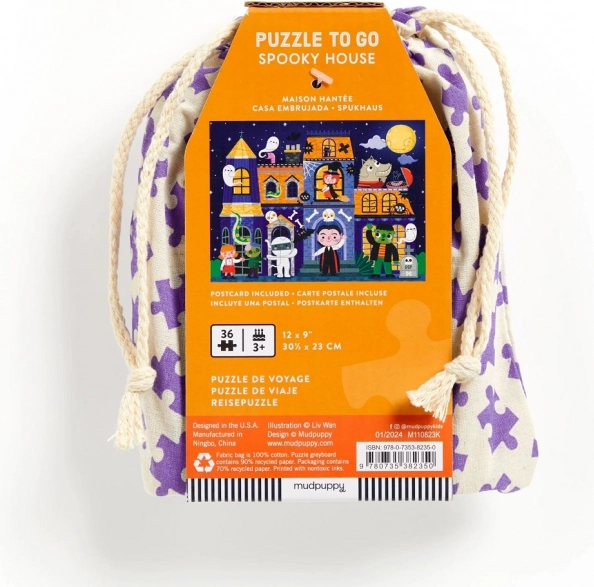Mudpuppy Szellemház puzzle szövetzsákban