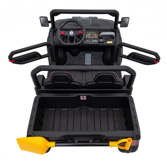 Autó Pick-Up Sebesség 900 pro gyermekek fekete + 4x4 meghajtás + mozgatható pumpa + csomagtér + távirányító + lapát + LED audió