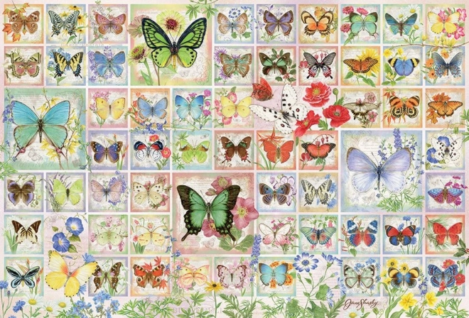 Puzzle Pillangók és Virágok COBBLE HILL 2000 db