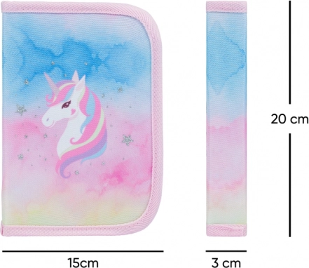 3 darabos BAAGL Zippy plus Rainbow Unicorn szett: iskolatáska, tolltartó és zsák