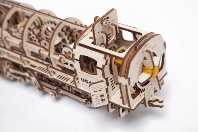 Mechanikus fa puzzle UGEARS - Gőzmozdony tendervel
