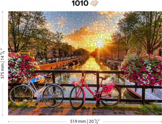 Fa puzzle Amsterdami kerekek 1010 darab