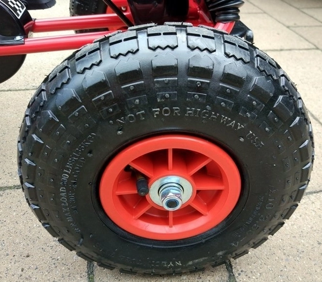 Pedálos levegős gokart + Felfújható gumik + Állítható ülés – Piros