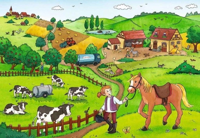 Ravensburger puzzle farmán dolgozók 2x12 darabos