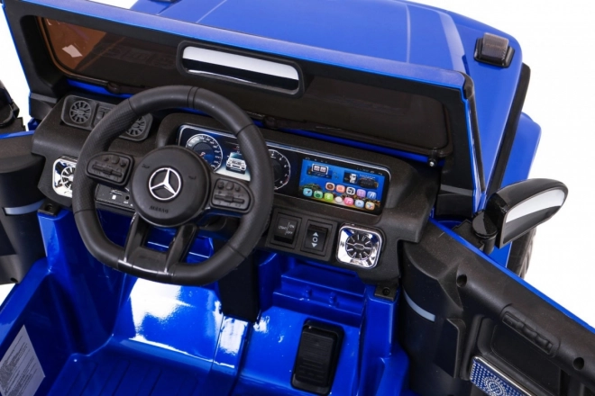 Mercedes AMG G63 gyerekeknek Kék szín + távirányító + MP3 LED + lassú indítás + EVA + övek