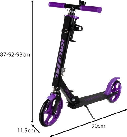 Összecsukható városi roller nagy kerekekkel (200 mm) gyerekeknek – lila