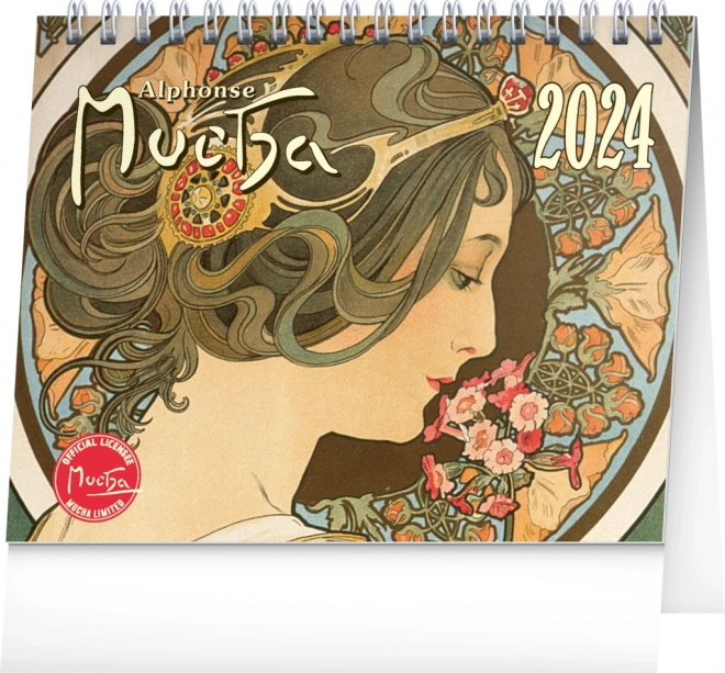 alfons mucha asztali naptár 2024