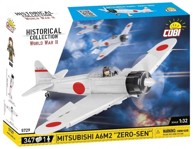 Második világháborús Mitsubishi A6M2 Zero vadászrepülő modell